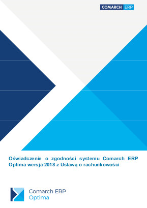 Oświadczenie o zgodności Comarch ERP Optima 2018 z ustawą o rachunkowości